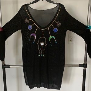Handmade black tunic size 42 .   NWOT